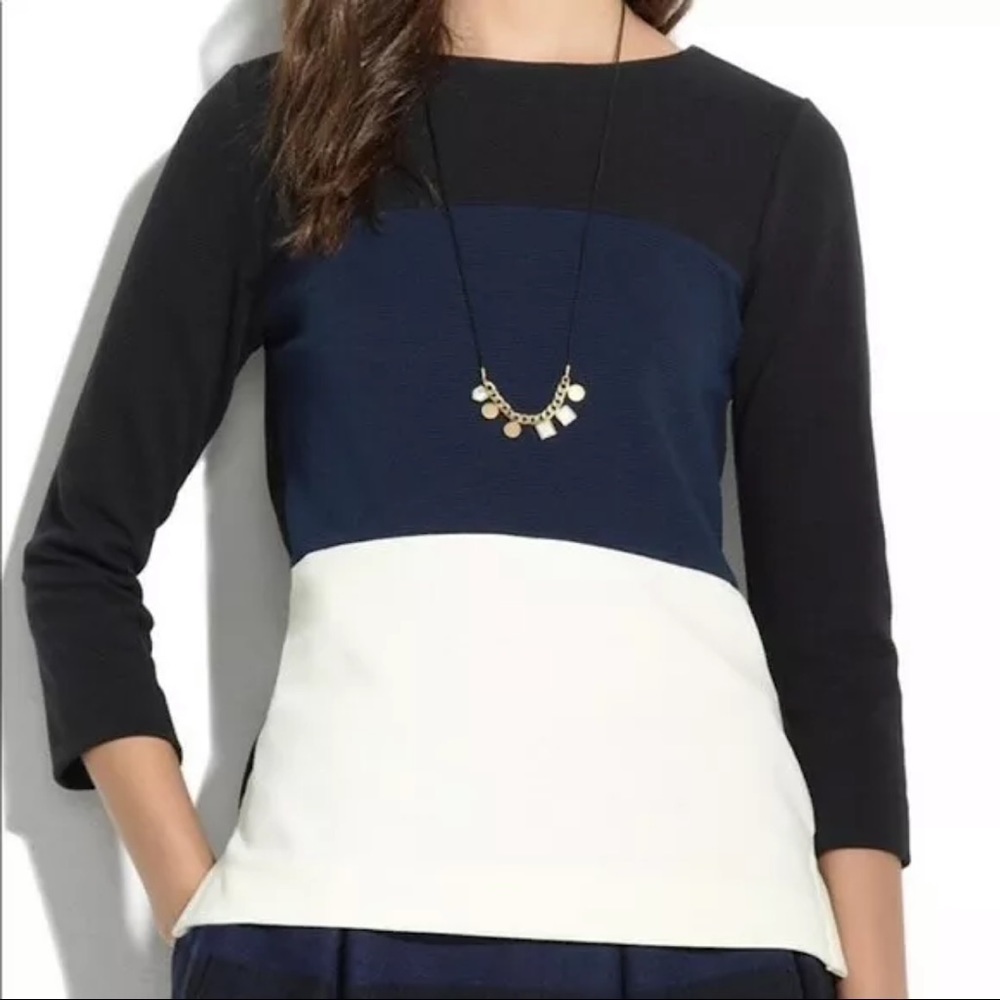 Madewell Gallerist Ponte Knit Color Block Top